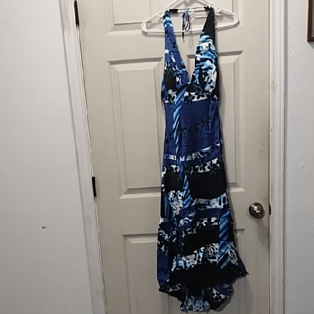 Cache Blue High Low Halter Sundress